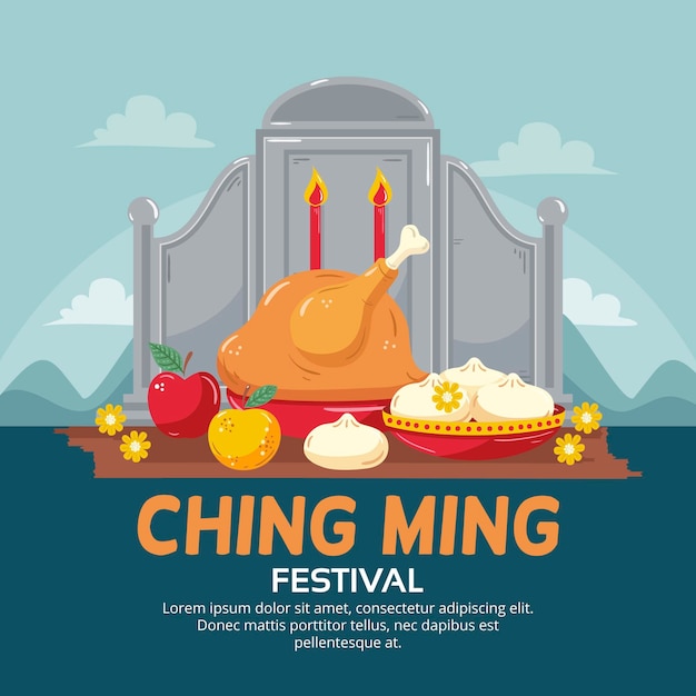 Free Vector Hand drawn ching ming festival illustration