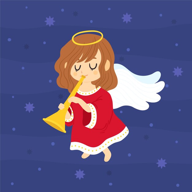 Download Hand drawn christmas angel Vector | Free Download