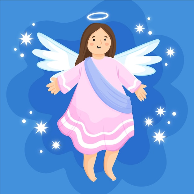 Download Free Vector | Hand drawn christmas angel