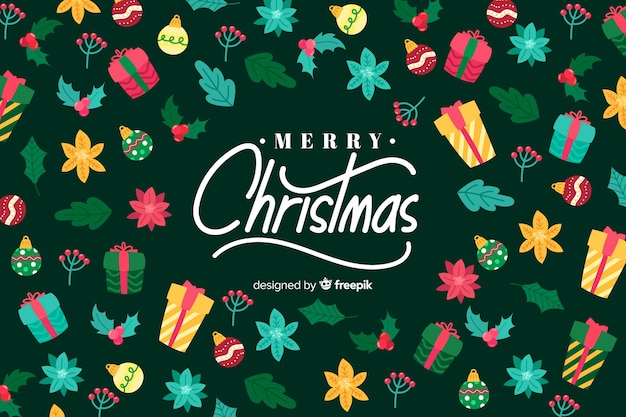 Download Free Vector Hand Drawn Christmas Background PSD Mockup Templates