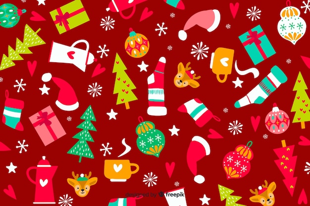 Free Vector | Hand drawn christmas background