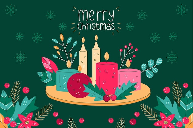 Free Vector | Hand drawn christmas background