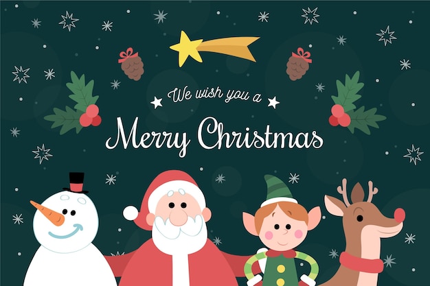 Free Vector | Hand drawn christmas background