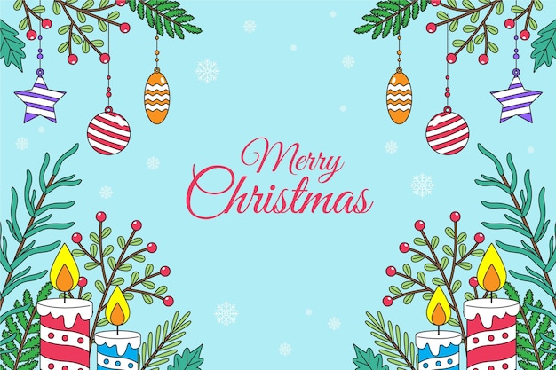 Free Vector | Hand drawn christmas background