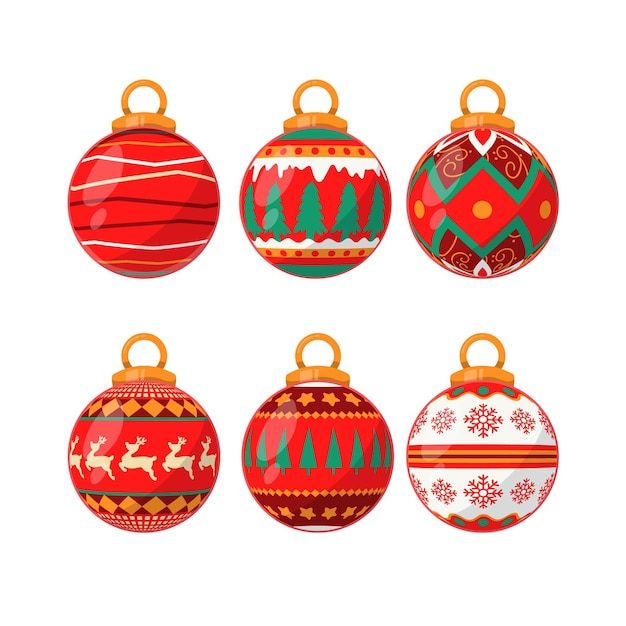 Free Vector | Hand drawn christmas ball ornaments collection