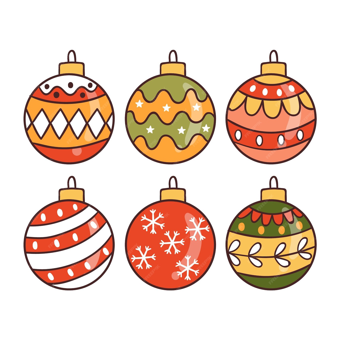 Free Vector Hand drawn christmas ball ornaments