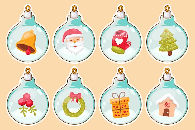 Free Vector | Hand drawn christmas ball ornaments