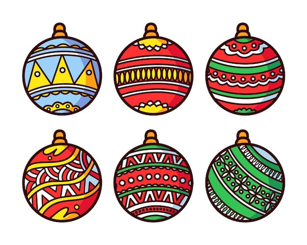 Free Vector | Hand drawn christmas ball ornaments