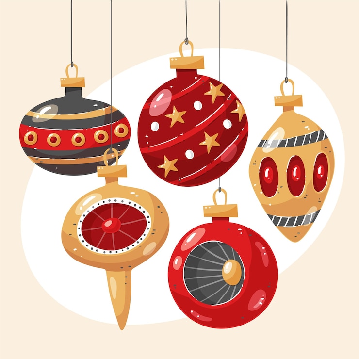 Free Vector | Hand drawn christmas ball ornaments