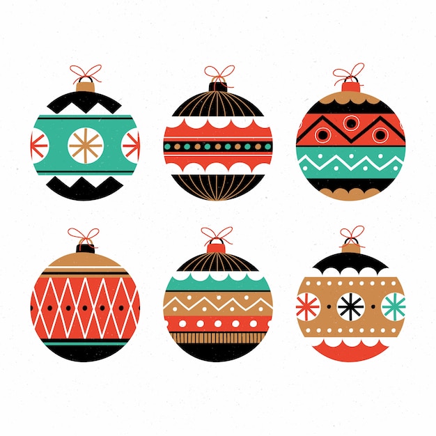 Download Hand drawn christmas balls pack Vector | Free Download