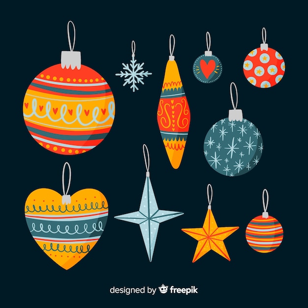 Free Vector | Hand drawn christmas balls set