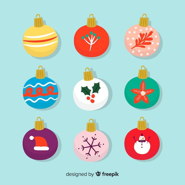 Free Vector Hand Drawn Christmas Balls Set