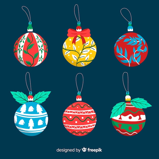 Free Vector | Hand drawn christmas balls