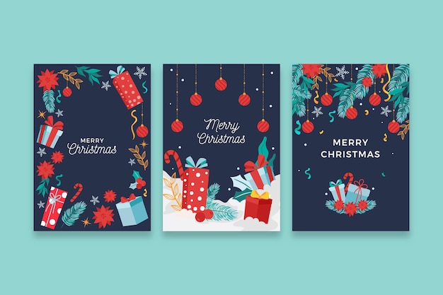 Free Vector | Hand drawn christmas cards concept