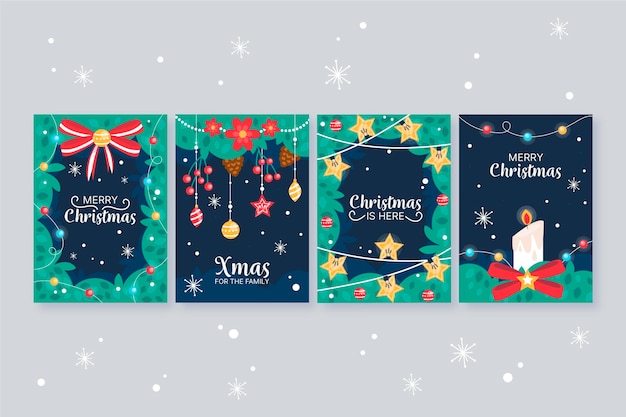 Free Vector | Hand drawn christmas cards concept