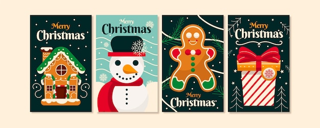 Free Vector | Hand drawn christmas cards