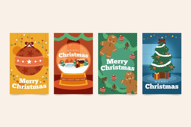 Free Vector | Hand drawn christmas cards