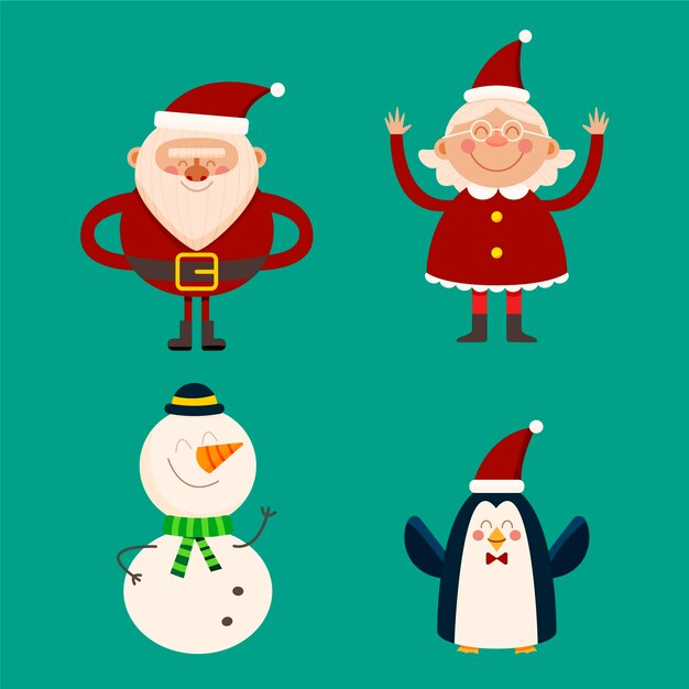 Free Vector | Hand drawn christmas characters collection