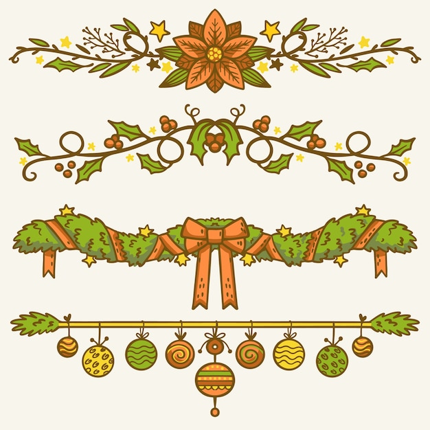 Free Vector  Hand drawn christmas decoration collection