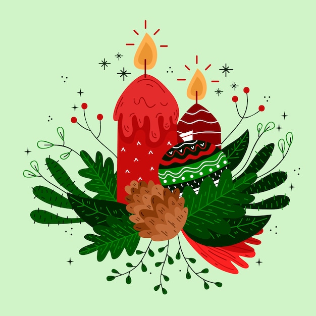 Free Vector | Hand drawn christmas decoration pack