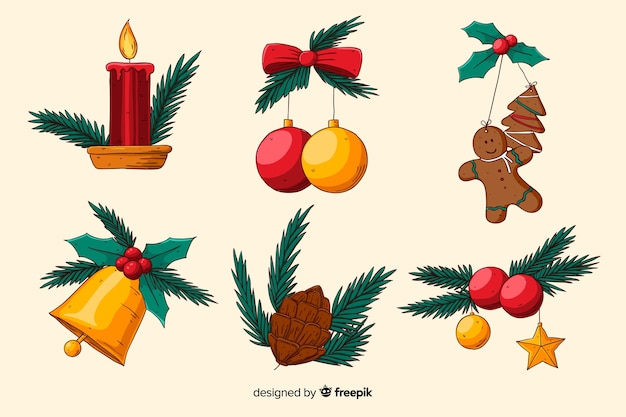 Free Vector | Hand drawn christmas decoration