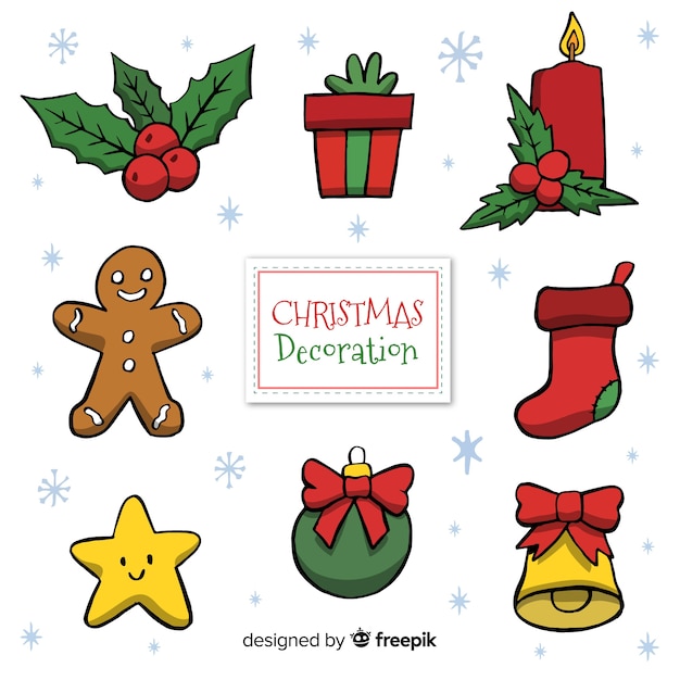 Free Vector | Hand drawn christmas decorations