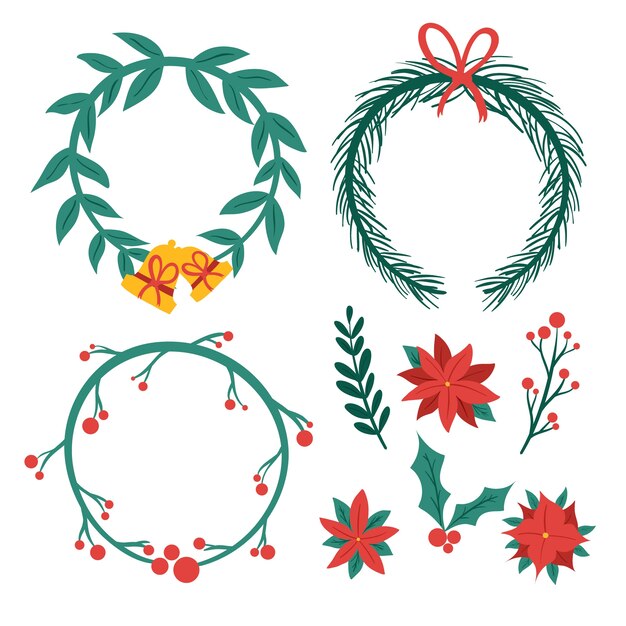 Download Free SVG Cut File - Hand Drawn Rustic Vintage Wreaths With Letteri...