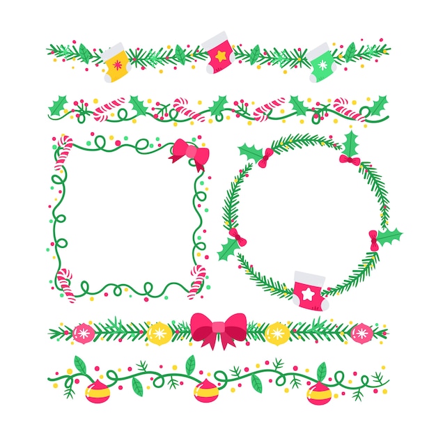 Free Vector | Hand drawn christmas frames and borders