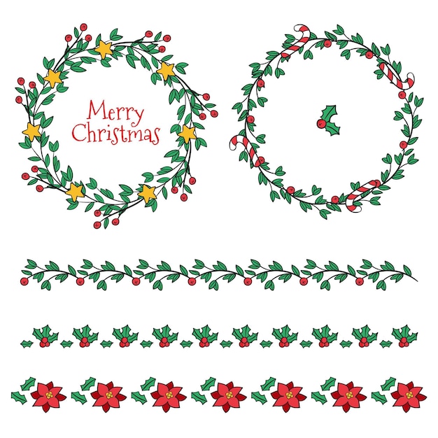 Free Vector | Hand drawn christmas frames and borders