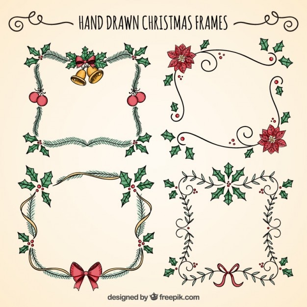 Free Vector  Hand drawn christmas frames