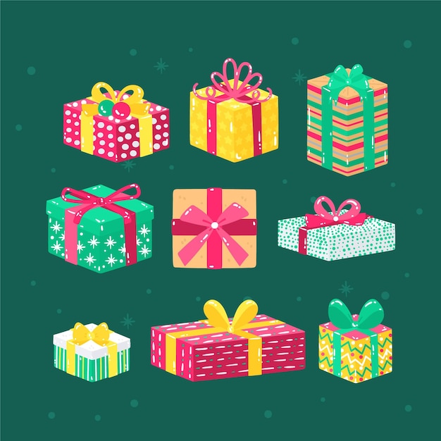 Free Vector | Hand drawn christmas gift collection