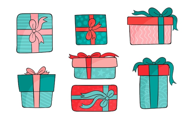 Free Vector | Hand drawn christmas gift collection