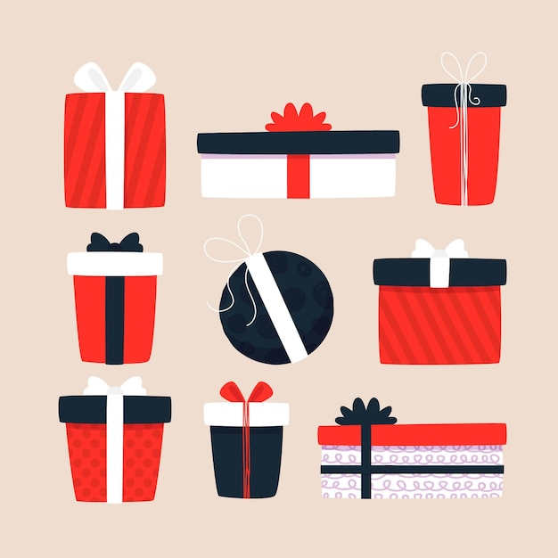 Premium Vector Hand Drawn Christmas Gift Collection