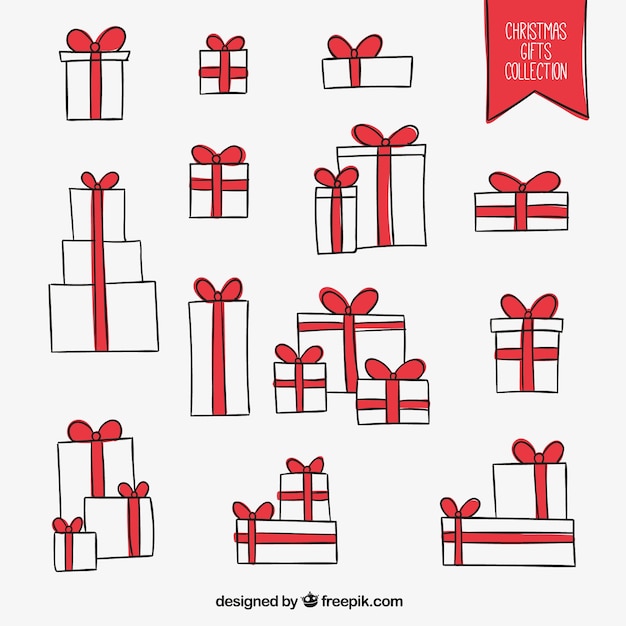 Download Download Vector Christmas Gifts Hand Drawn Vectorpicker SVG Cut Files