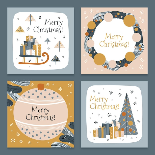 Free Vector | Hand Drawn Christmas Instagram Posts Collection