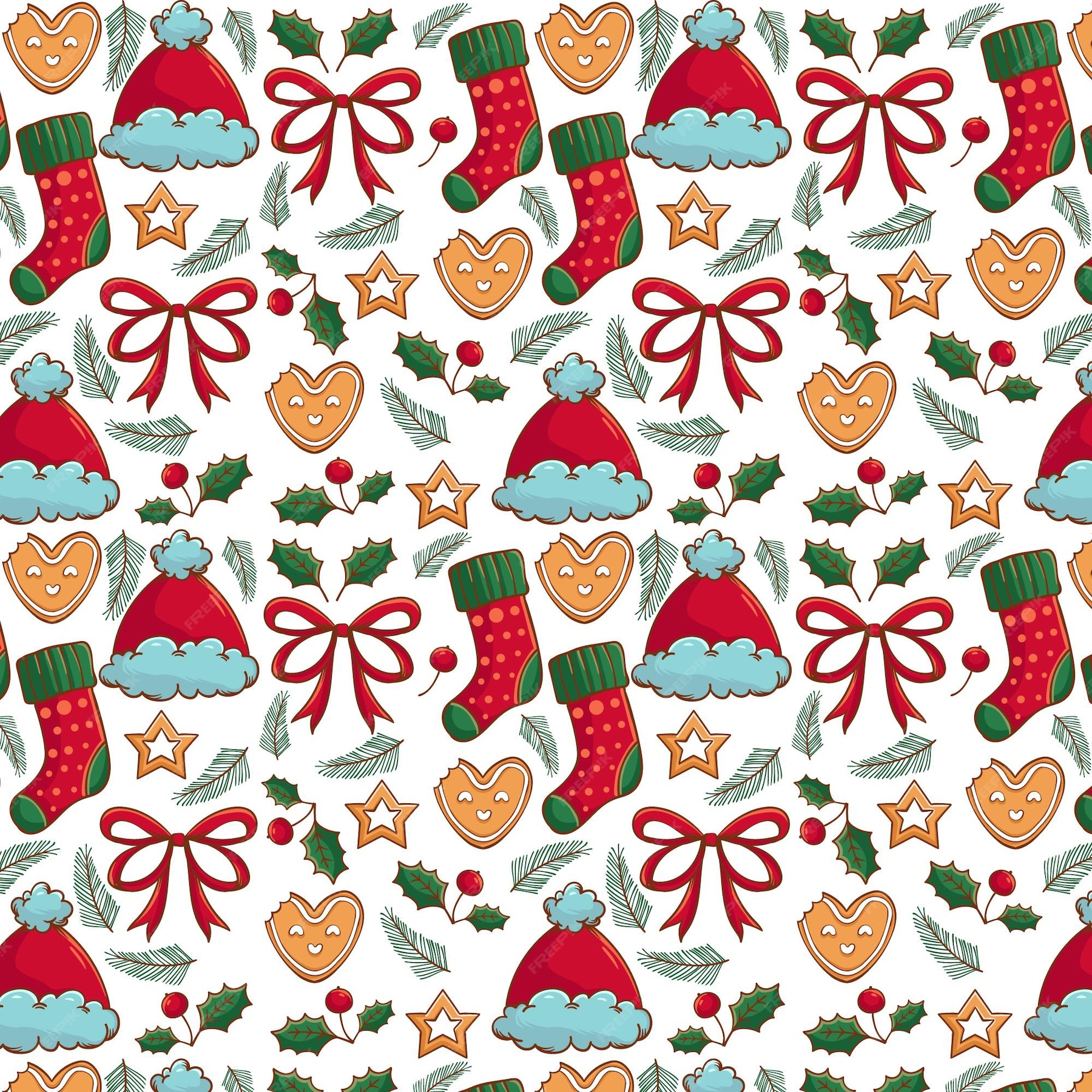 Free Vector | Hand drawn christmas pattern design