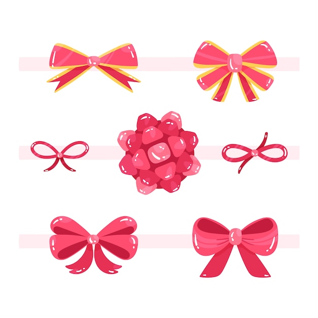 Download Hand drawn christmas ribbon collection Vector | Free Download
