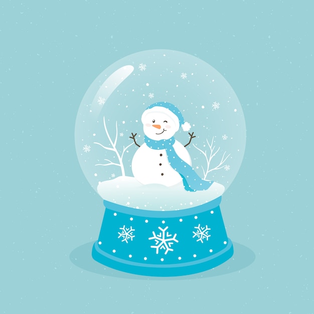 Download Free Vector | Hand drawn christmas snowball globe