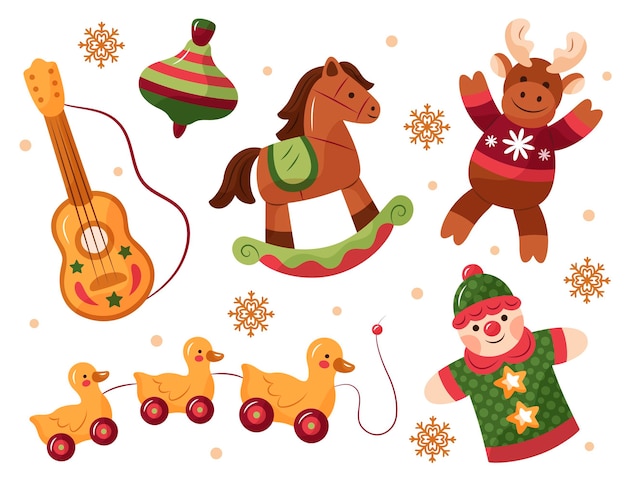 Free Vector  Hand drawn christmas toy collection