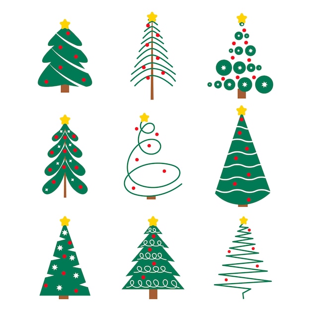 Free Vector  Hand drawn christmas tree collection