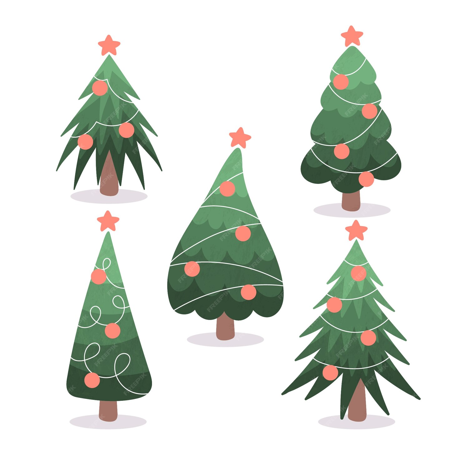 Free Vector | Hand drawn christmas tree collection