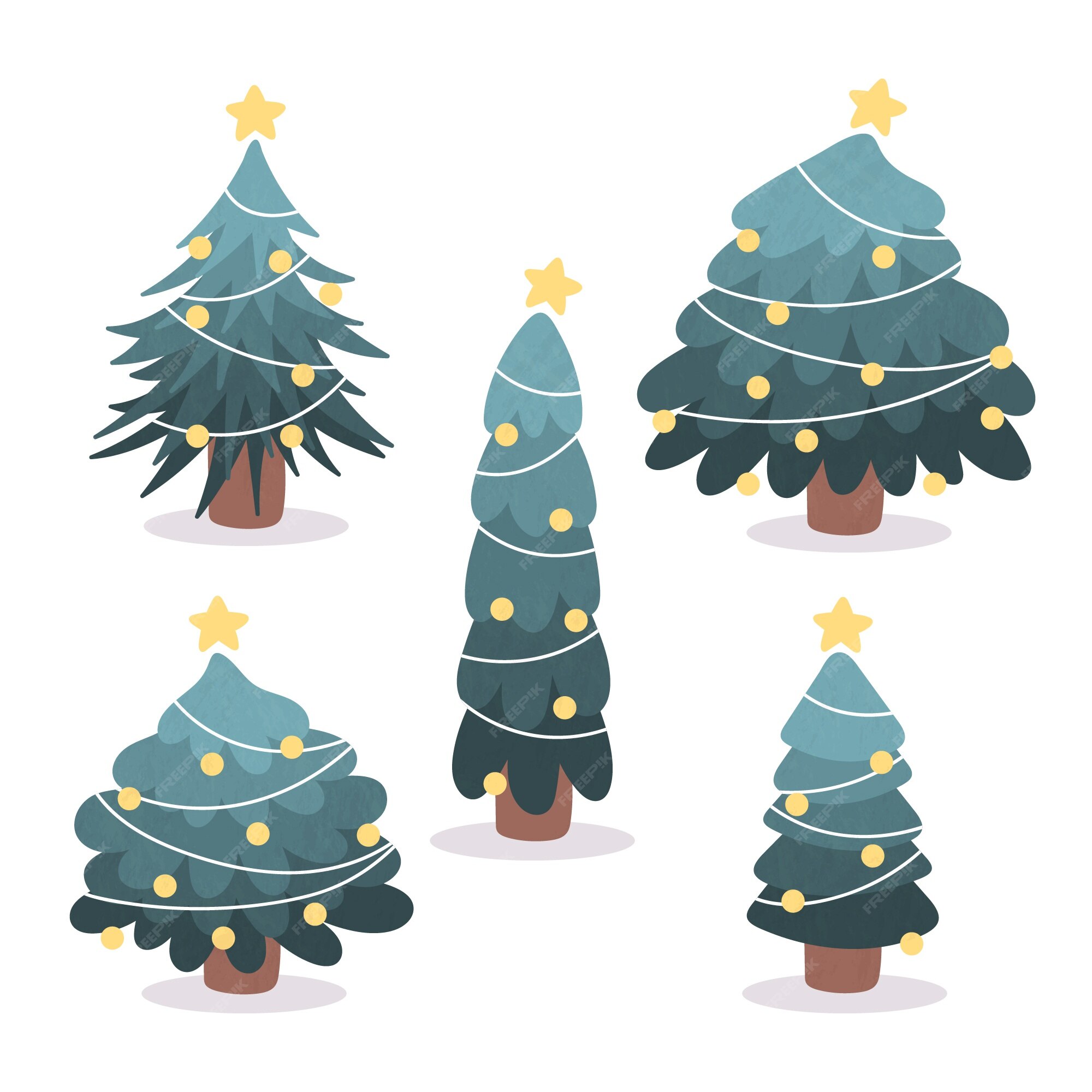 Free Vector | Hand drawn christmas tree collection