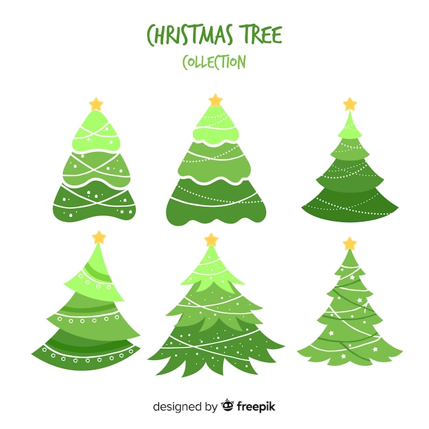 Free Vector | Hand drawn christmas trees collection