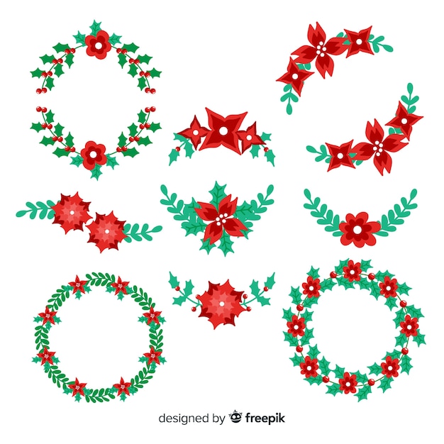 Free Vector | Hand drawn christmas wreath collection