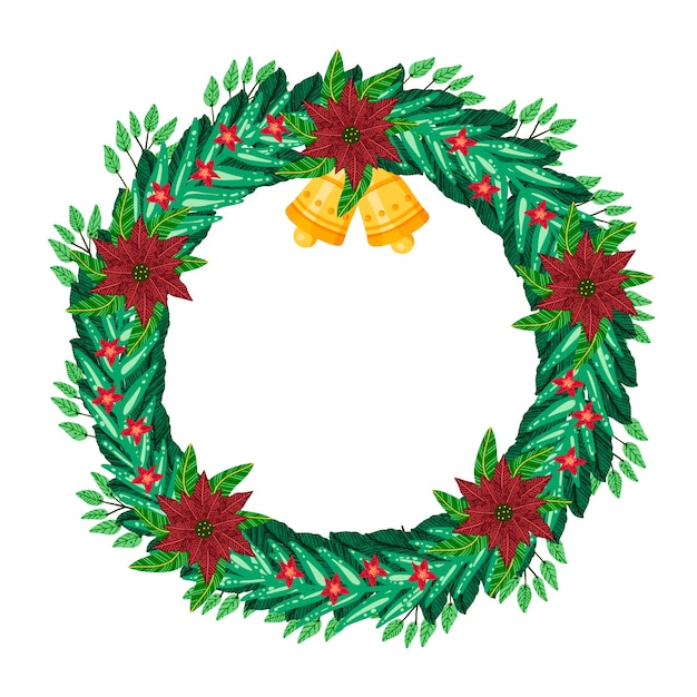 Hand drawn christmas wreath concept Vector | Free Download