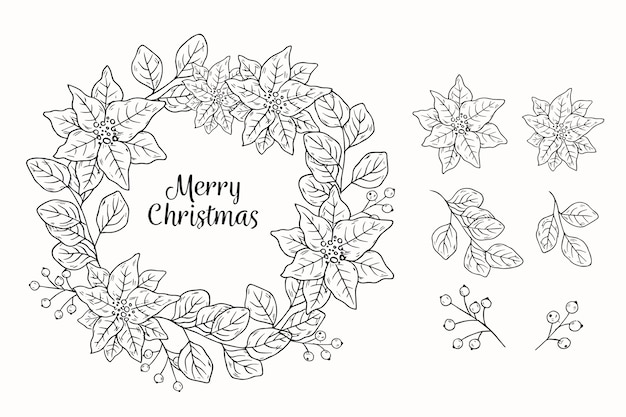 Free Vector | Hand drawn christmas wreath concept