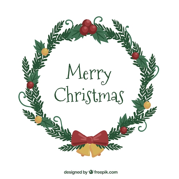 Free Vector | Hand drawn christmas wreath in white