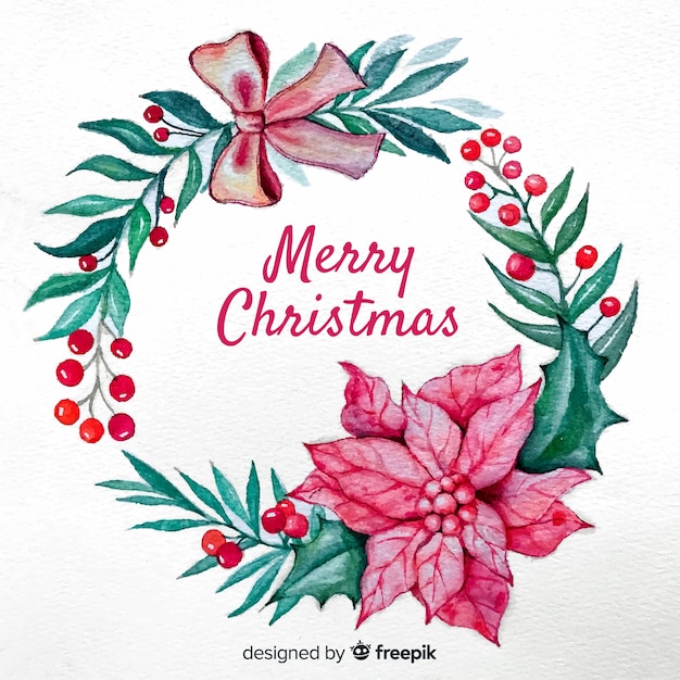 Free Vector | Hand drawn christmas wreath