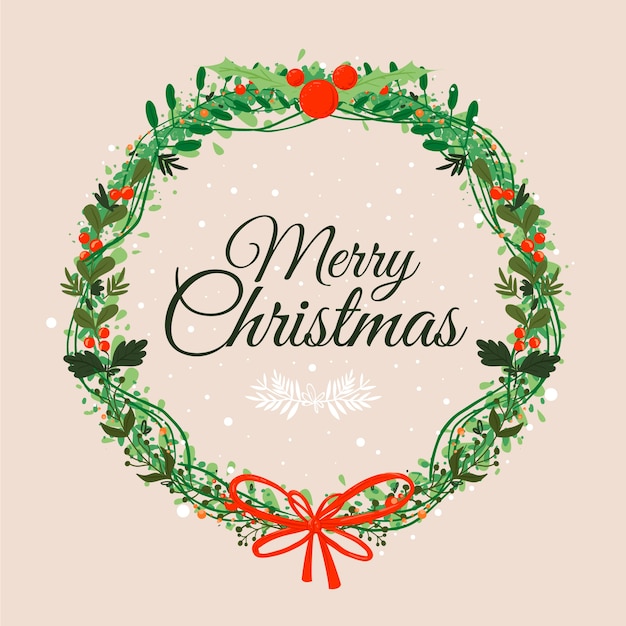 Free Vector | Hand drawn christmas wreath