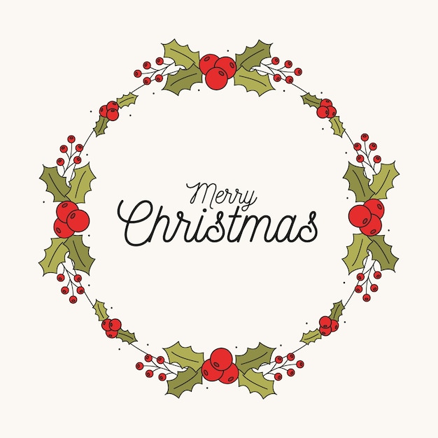 Free Vector | Hand drawn christmas wreath